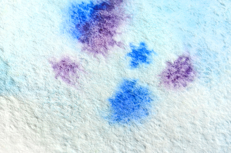 Abstract background illustration in the form of watercolor brush strokes and blue streams. Macro photo of watercolor pictureの写真素材