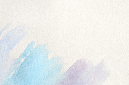Abstract background illustration in the form of three watercolor strokes performed in cold blue and violet tonesの写真素材