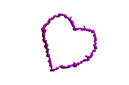 Image of a heart made from wet drops of watercolor paint, isolated on whiteの写真素材