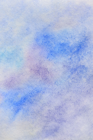 Abstract background illustration in the form of watercolor strokes and drops, executed in cold blue and purple tonesの写真素材