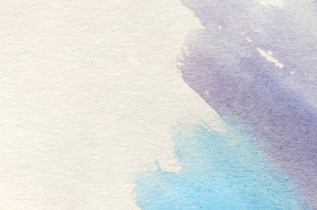 Abstract background illustration in the form of three watercolor strokes performed in cold blue and violet tonesの写真素材