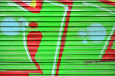 Art under ground. Beautiful street art graffiti style. The wall is decorated with abstract drawings house paint. Modern iconic urban culture of street youth. Abstract stylish picture on wallの写真素材