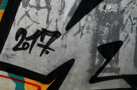 Beautiful street art graffiti. Abstract color creative drawing fashion colors on the walls of the city. Urban Contemporary Culture. Title paint on walls. Culture youth protestの写真素材