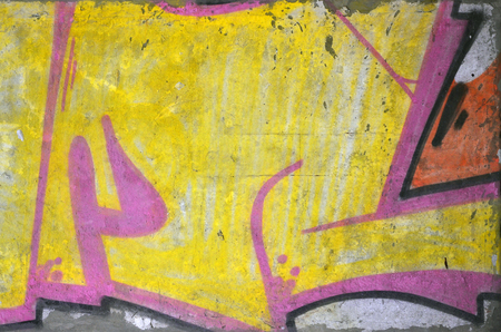 Detailed image of color graffiti drawing. Background street art pictureの写真素材