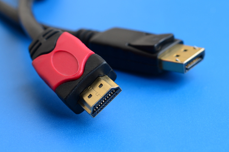 Audio video HDMI computer cable plug and 20-pin male DisplayPort gold plated connector for a...