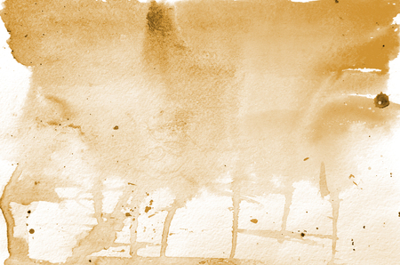 Hand drawn orange watercolor shape for your design. Creative painted background, hand made decorationの写真素材