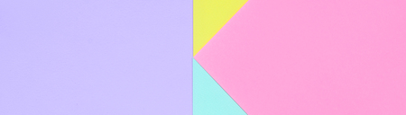 Texture background of fashion pastel colors. Pink, violet, yellow and blue geometric pattern papers. minimal abstract.の写真素材