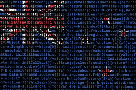 New Zealand flag  is depicted on the screen with the program code. The concept of modern technology and site development.の写真素材