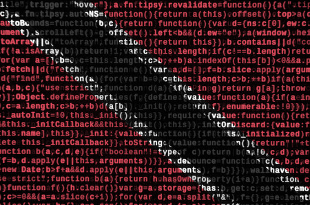 Trinidad and Tobago flag  is depicted on the screen with the program code. The concept of modern technology and site development.の写真素材