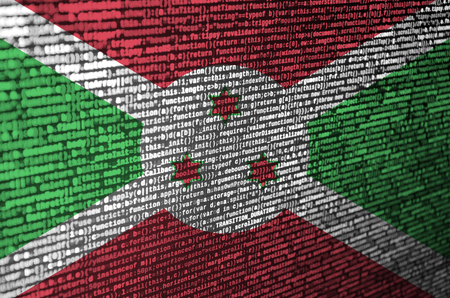 Burundi flag  is depicted on the screen with the program code. The concept of modern technology and site development.の写真素材