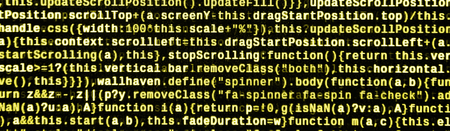 Computer program preview. Programming code typing. Information technology website coding standards for web design Modern tech. CSS, JavaScript and HTML usage. Abstract IT technology backgroundの写真素材