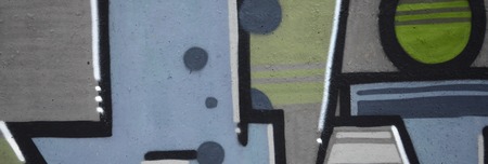 Fragment of colored street art graffiti paintings with contours and shading close up. Background...