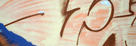 Fragment of colored street art graffiti paintings with contours and shading close up. Background texture of youth contemporary art culture. Beige brown colorsの写真素材