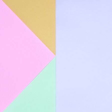Texture background of fashion pastel colors. Pink, violet, orange and blue geometric pattern papers. minimal abstract.の写真素材