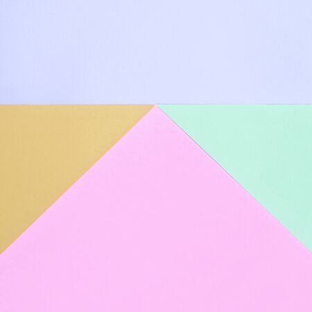 Texture background of fashion pastel colors. Pink, violet, orange and blue geometric pattern papers. minimal abstract.の写真素材