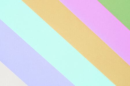 Texture background of fashion pastel colors. Pink, violet, orange, green, beige and blue geometric pattern papers. minimal abstract.の写真素材