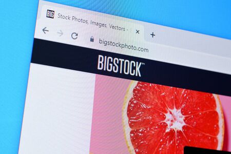 NY, USA - DECEMBER 16, 2019: Homepage of bigstockphoto website on the display of PC, url -...