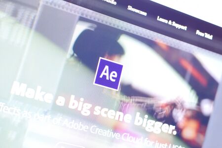 NY, USA - DECEMBER 16, 2019: Web page of adobe after effects product on official website on the...