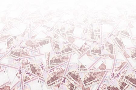 A Sarospatki Var building on Hungary 500 Forint 1993 Banknote pattern close up