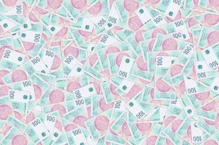 Czech Republic 100 Korun 1997 Bank Note close up bill pattern. One hundred Cronesの写真素材