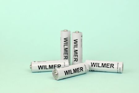 NY, USA - DECEMBER 15, 2019: Batteries Wilmer AAA of JYSK company. Jysk is a Danish retail chain, selling household goods and mattresses, furniture and interior decorのeditorial素材