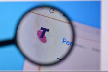 NY, USA - FEBRUARY 29, 2020: Homepage of telstra website on the display of PC, url - telstra.com.au.