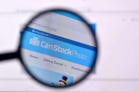 NY, USA - FEBRUARY 29, 2020: Homepage of canstockphoto website on the display of PC, url - canstockphoto.com.のeditorial素材
