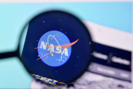 NY, USA - FEBRUARY 29, 2020: Homepage of nasa website on the display of PC, url - nasa.gov.のeditorial素材