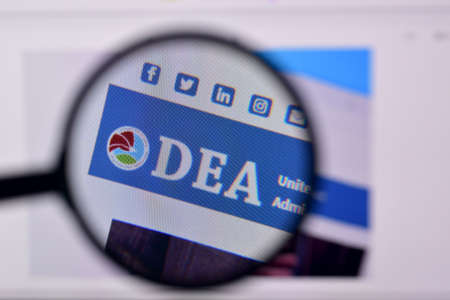 NY, USA - FEBRUARY 29, 2020: Homepage of dea website on the display of PC, url - dea.gov.