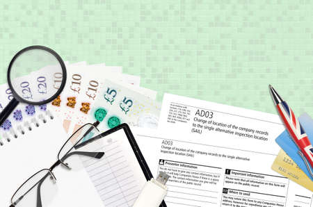 English form AD03 Change of location of the company records to the single alternative inspection...