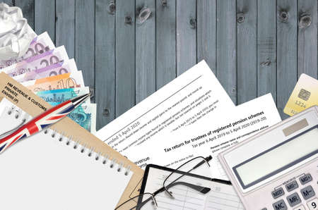 English Tax form sa970 Tax return for trustees of registered pension schemes from HM revenue and...