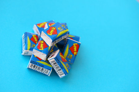 TERNOPIL, UKRAINE - JUNE 23, 2022: Love is - turkish bubble gums from 1990s popular in russian...