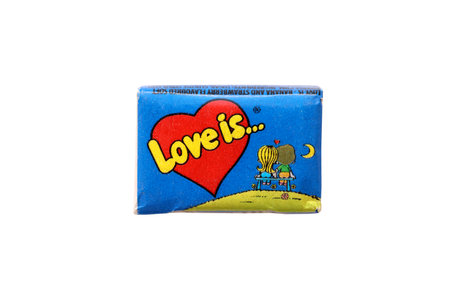TERNOPIL, UKRAINE - JUNE 23, 2022: Love is - turkish bubble gum from 1990s popular in russian...