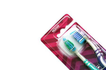 TERNOPIL, UKRAINE - JUNE 23, 2022: Colgate toothbrushes, a brand of oral hygiene products...