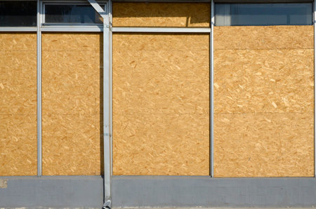 OSB texture Chipboard sheet can be used as a background. Construction concept, fresh renovation,...