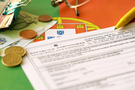 KYIV, UKRAINE - MAY 4, 2022 Portugal tax form Mod 21 RFI Double Taxation Relief on portugese...