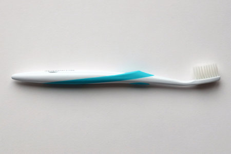 KYIV, UKRAINE - MAY 4, 2022 Sensodyne new brand toothbrush for sensitive tooths that helps protect against tooth sensitivityのeditorial素材