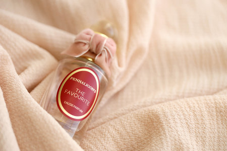 KHARKIV, UKRAINE - JANUARY 2, 2021 Bottle of My Favourite by Penhaligons, a British perfume house...