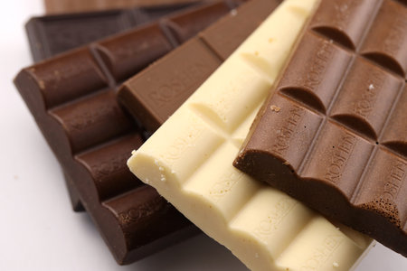 KHARKIV, UKRAINE - JANUARY 2, 2021 Roshen chocolate production. Roshen Confectionery Corporation is a Ukrainian confectionery manufacturing group since 1996のeditorial素材