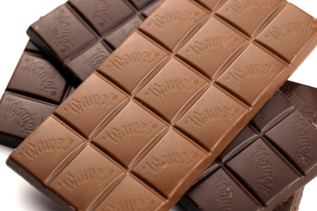 KHARKIV, UKRAINE - JANUARY 2, 2021 Wawel chocolate production. Wawel is polish confectionery company producing chocolates wafers and snacks founded in 1898 in Krakow, Polandのeditorial素材
