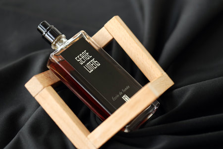 KYIV, UKRAINE - APRIL 20, 2024 Bottle of Serge Lutens Ecrin de Fumee perfume. Serge Lutens is a...