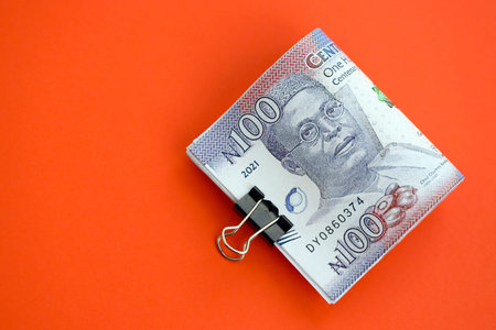 Nigerian naira money bills in big amount close up. Finance and banking concept