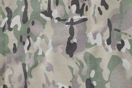 Armed force multicam camouflage fabric texture piece background close upの写真素材