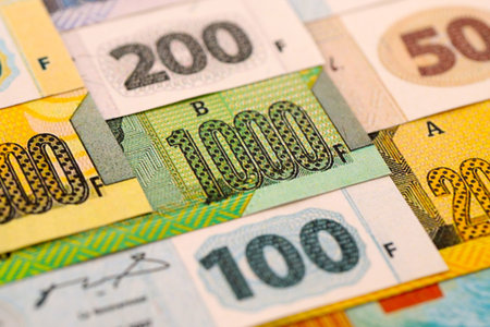 Congolese franc money bills in big amount on table close up. Rich life concept in Democratic Republic of Congo. Business and economyの写真素材