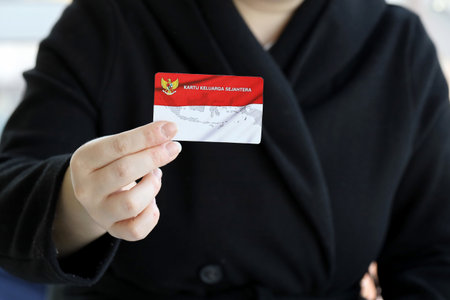 KYIV, UKRAINE - JANUARY 27, 2024 Indonesia KKS prosperous family card originally called kartu keluarga sejahtera. Used for community programsのeditorial素材