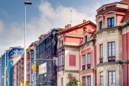 Gijon, Spain - July 2020 : Historical center in summertime, HDR Imageのeditorial素材