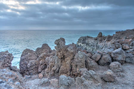 Volcanic Coastline in Lanzarote, HDR Image