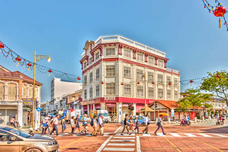 Georgetown, Malaysia : April 2019 : Historical colonial center of Penang, HDR Image