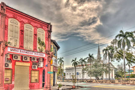 Georgetown, Malaysia : April 2019 : Historical colonial center of Penang, HDR Imageのeditorial素材
