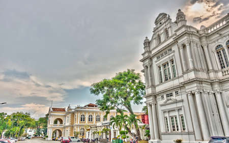 Georgetown, Malaysia : April 2019 : Historical colonial center of Penang, HDR Imageのeditorial素材